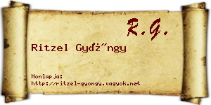Ritzel Gyöngy névjegykártya